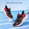 imageJMFCHI Boys Girls Kids Sneakers Knitted Mesh Sports Shoes Breathable Lightweight Running Shoes for Kids Fashion Athletic Casual ShoesBlackRed8275