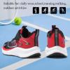 imageJMFCHI Boys Girls Kids Sneakers Knitted Mesh Sports Shoes Breathable Lightweight Running Shoes for Kids Fashion Athletic Casual ShoesBlackRed8275