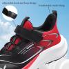 imageJMFCHI Boys Girls Kids Sneakers Knitted Mesh Sports Shoes Breathable Lightweight Running Shoes for Kids Fashion Athletic Casual ShoesBlackRed8275