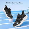 imageJMFCHI Boys Girls Kids Sneakers Knitted Mesh Sports Shoes Breathable Lightweight Running Shoes for Kids Fashion Athletic Casual ShoesBlackWhite8275