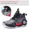 imageJMFCHI Kids Basketball Shoes Hightop Sports Shoes Sneakers Durable Laceup NonSlip Running Shoes Secure for Little Kids Big Kids and Boys GirlsBlack8272
