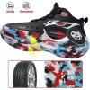 imageJMFCHI Kids Basketball Shoes Hightop Sports Shoes Sneakers Durable Laceup NonSlip Running Shoes Secure for Little Kids Big Kids and Boys GirlsBlack8273
