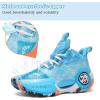 imageJMFCHI Kids Basketball Shoes Hightop Sports Shoes Sneakers Durable Laceup NonSlip Running Shoes Secure for Little Kids Big Kids and Boys GirlsBlue8272