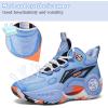 imageJMFCHI Kids Basketball Shoes Hightop Sports Shoes Sneakers Durable Laceup NonSlip Running Shoes Secure for Little Kids Big Kids and Boys GirlsBlue8273