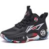 imageJMFCHI Kids Basketball Shoes Hightop Sports Shoes Sneakers Durable Laceup NonSlip Running Shoes Secure for Little Kids Big Kids and Boys GirlsBlack8273