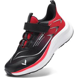 imageJMFCHI Boys Girls Kids Sneakers Knitted Mesh Sports Shoes Breathable Lightweight Running Shoes for Kids Fashion Athletic Casual ShoesBlackRed8275