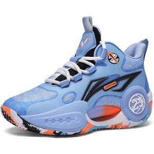 imageJMFCHI Kids Basketball Shoes Hightop Sports Shoes Sneakers Durable Laceup NonSlip Running Shoes Secure for Little Kids Big Kids and Boys GirlsBlue8273