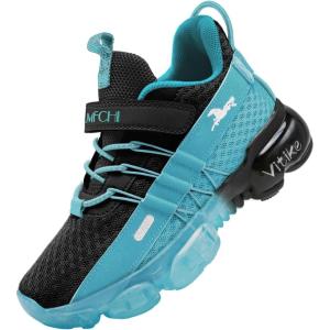 imageJMFCHI Boys Girls Kids Sneakers Knitted Mesh Sports Shoes Breathable Lightweight Running Shoes for Kids Fashion Athletic Casual ShoesLight BlueBlack8100