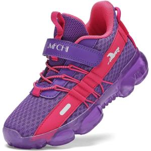 imageJMFCHI Boys Girls Kids Sneakers Knitted Mesh Sports Shoes Breathable Lightweight Running Shoes for Kids Fashion Athletic Casual ShoesPinkPurple8100
