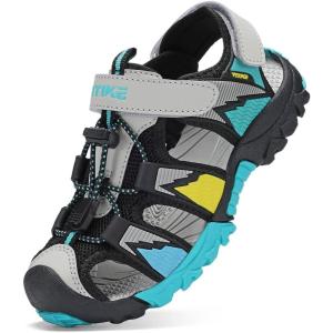 image:imageJMFCHI Boys Girls Sports Sandals Summer Kids Closed Toe Outdoor Sandals Athletic Water Shoes Sandals Child Pool Beach Sandals Quick Drying Slip Resistant8009blackGreyLlght Green