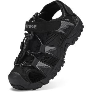 image:imageJMFCHI Boys Girls Sports Sandals Summer Kids Closed Toe Outdoor Sandals Athletic Water Shoes Sandals Child Pool Beach Sandals Quick Drying Slip Resistant8009greyBlack