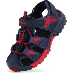 image:imageJMFCHI Boys Girls Sports Sandals Summer Kids Closed Toe Outdoor Sandals Athletic Water Shoes Sandals Child Pool Beach Sandals Quick Drying Slip Resistant8009dark BlueRed