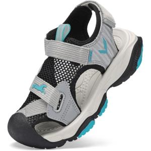image:imageJMFCHI Boys Girls Sports Sandals Summer Kids Closed Toe Outdoor Sandals Athletic Water Shoes Sandals Child Pool Beach Sandals Quick Drying Slip Resistant8297beigeBlackGrey