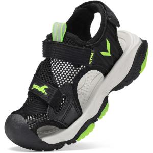 image:imageJMFCHI Boys Girls Sports Sandals Summer Kids Closed Toe Outdoor Sandals Athletic Water Shoes Sandals Child Pool Beach Sandals Quick Drying Slip Resistant8297blackGreen