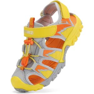 image:imageJMFCHI Boys Girls Sports Sandals Summer Kids Closed Toe Outdoor Sandals Athletic Water Shoes Sandals Child Pool Beach Sandals Quick Drying Slip Resistant8009greyYellow