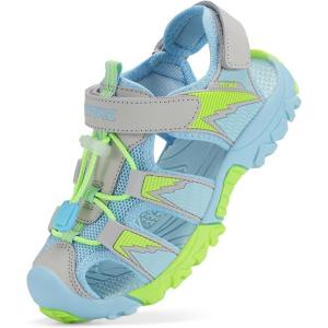 image:imageJMFCHI Boys Girls Sports Sandals Summer Kids Closed Toe Outdoor Sandals Athletic Water Shoes Sandals Child Pool Beach Sandals Quick Drying Slip Resistant8009light BlueGreen