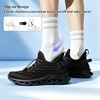image:imageJMFCHI Boys Girls Kids Sneakers Knitted Mesh Sports Shoes Breathable Lightweight Running Shoes for Kids Fashion Athletic Casual ShoesAll Black8108