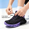 image:imageJMFCHI Boys Girls Kids Sneakers Knitted Mesh Sports Shoes Breathable Lightweight Running Shoes for Kids Fashion Athletic Casual ShoesBlackPurple8108