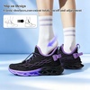 image:imageJMFCHI Boys Girls Kids Sneakers Knitted Mesh Sports Shoes Breathable Lightweight Running Shoes for Kids Fashion Athletic Casual ShoesBlackPurple8108