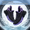 image:imageJMFCHI Boys Girls Kids Sneakers Knitted Mesh Sports Shoes Breathable Lightweight Running Shoes for Kids Fashion Athletic Casual ShoesBlackPurple8108