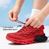 image:imageJMFCHI Boys Girls Kids Sneakers Knitted Mesh Sports Shoes Breathable Lightweight Running Shoes for Kids Fashion Athletic Casual ShoesRedBlack8108