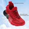 image:imageJMFCHI Boys Girls Kids Sneakers Knitted Mesh Sports Shoes Breathable Lightweight Running Shoes for Kids Fashion Athletic Casual ShoesRedBlack8108