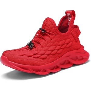 image:imageJMFCHI Boys Girls Kids Sneakers Knitted Mesh Sports Shoes Breathable Lightweight Running Shoes for Kids Fashion Athletic Casual ShoesAll Red8108