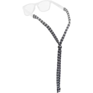 imageChums Original Cotton Safety Eyewear RetaineUnisex Keeper for SunglassesAdjustable Fit ampamp Made in USA StandardEnd SizeBlack  Gray Stripe