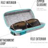 imageChums Upcycled Felt Case for Sunglasses ampamp Eyeglasses  WaterResistant Holder ampamp Scratch Free Lens Protection wZipperGreyOrange