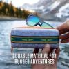 imageChums Upcycled Felt Case for Sunglasses ampamp Eyeglasses  WaterResistant Holder ampamp Scratch Free Lens Protection wZipperGreyOrange