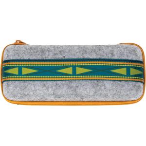 imageChums Upcycled Felt Case for Sunglasses ampamp Eyeglasses  WaterResistant Holder ampamp Scratch Free Lens Protection wZipperGreyOrange