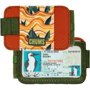 imageChums Bandit unisexadult BiFold Polyester Wallet  Slim Reversible Card ID and Money Holder OrangeTanNavy mageneticTree Waves