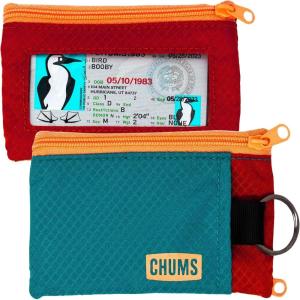 imageChums Surfshorts Wallet  Lightweight Slim Wallet with RFID Blocking Card ampamp Clear ID Window  Zippered Minimalist Wallet wKey Ring  Solid ColorsTealRust