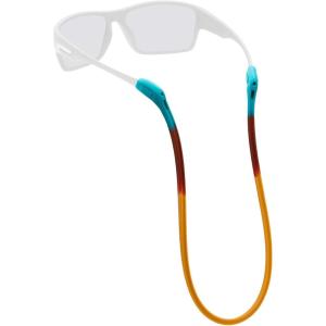 imageChums Switchback Eyewear Retainer  Lightweight Silicone Sunglasses StrapTealBurgandyTan