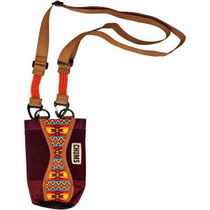 imageChums Fjord Bottle Elastic Sling Bag  Adjustable Nylon and Polyester Tactical Tote for Water Bottles and Flasks CheckersFireside