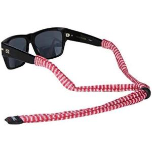 imageChums Original Patterns Eyewear Retainer  Printed Unisex Sunglasses Keeper StrapWhiteRed Ticking Stripe