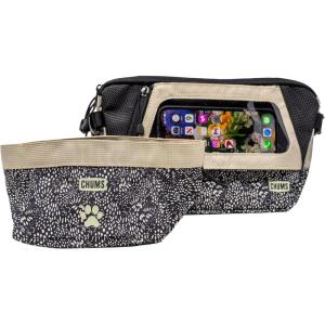 imageChums Trail Dawg Waist Pack  Unisex Water Resistant Fanny Pack with multiple Storage Pockets  Dog friendly for Travel Hiking ampamp Running  BlackGrey Abstract