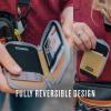 imageChums Reversi Polyester Wallet  Reversible Zippered Pouch for Men and Women Tree WavesRetro Fan Navy