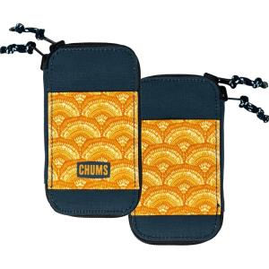 imageChums Reversi Polyester Wallet  Reversible Zippered Pouch for Men and Women Tree WavesRetro Fan Navy