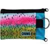imageChums Surfshorts Wallet  Lightweight Zippered Minimalist Wallet with Clear ID Window  Water Resistant with Key RingRainbow Trout