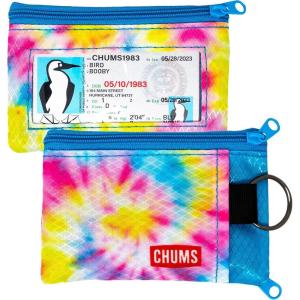 imageChums Surfshorts Wallet  Lightweight Slim Wallet with RFID Blocking Card ampamp Clear ID Window  Zippered Water Resistant wKey Ring  Tie DyePinkBlue Swirl