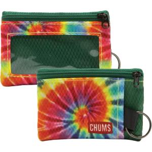 imageChums Surfshorts Wallet  Lightweight Slim Wallet with RFID Blocking Card ampamp Clear ID Window  Zippered Water Resistant wKey Ring  Tie DyeRainbow Tie Dye