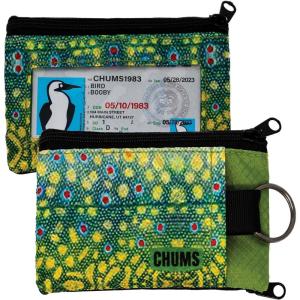 imageChums Surfshorts Wallet  Lightweight Zippered Minimalist Wallet with Clear ID Window  Water Resistant with Key RingBrook Trout