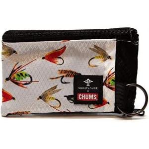 imageChums Surfshorts Wallet  Lightweight Zippered Minimalist Wallet with Clear ID Window  Water Resistant with Key RingCheckers