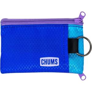 imageChums Surfshorts Wallet  Lightweight Zippered Minimalist Wallet with Clear ID Window  Water Resistant with Key RingCobaltTurqoise