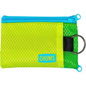 imageChums Surfshorts Wallet  Lightweight Zippered Minimalist Wallet with Clear ID Window  Water Resistant with Key RingLimeCitrus
