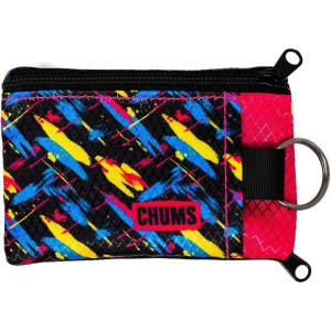imageChums Surfshorts Wallet  Lightweight Zippered Minimalist Wallet with Clear ID Window  Water Resistant with Key RingPaint