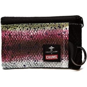 imageChums Surfshorts Wallet  Lightweight Zippered Minimalist Wallet with Clear ID Window  Water Resistant with Key RingRainbow