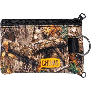 imageChums Surfshorts Wallet  Lightweight Zippered Minimalist Wallet with Clear ID Window  Water Resistant with Key RingRealtree Edge Camo