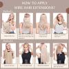 imagefshine Human Hair Extensions Wire Hair Honey Blonde Highlighted Platinum Blonde Natural Wire Hair Extensions Invisible Hairpieces Secret Fish Extensions 70g 14 Inch 24692 Ounce